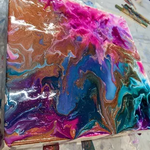 We offer Acrylic Pour classes for beginners!