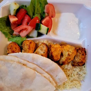 Chicken kebob plate