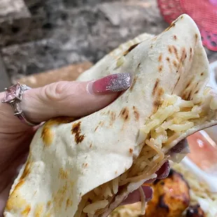 Made into a pita wrap