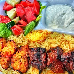 Beef &amp; chicken combo $14.50 after tax