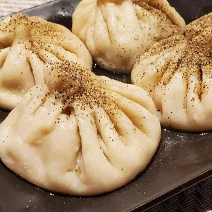 Khinkali (Georgian dumplings with beef, garlic, other spices)