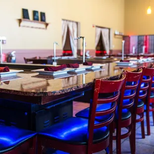 interior, sushi and sashimi