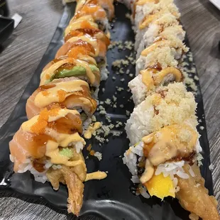  a closeup of the sushi