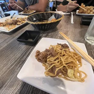 A plate of beef yakisoba noodles. It was alright. The beef is similar to bulgogi beef. Portion wise, it felt like a lunch size dish.