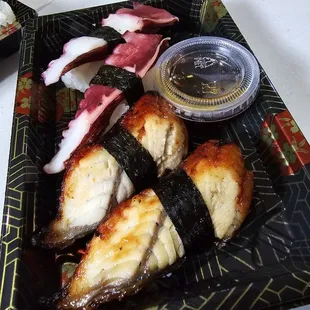 Unagi &amp; tako nigiri