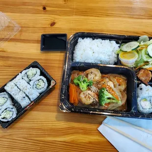 Shrimp teriyaki bento