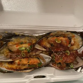 Baked Green Mussels