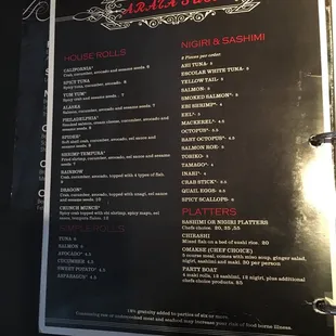 menu