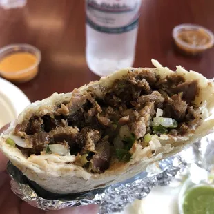 Asada burrito no frijoles
