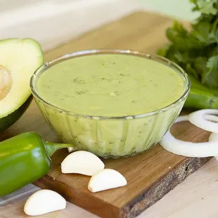 The famous -- often imitated but never duplicated -- avocado salsa