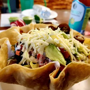 My fave Taco Salad has salty carne asada today :(