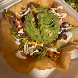 Steak taco salad