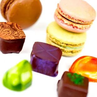 More than 36 flavors of hand crafted chocolates and 10 flavors of French macarons!