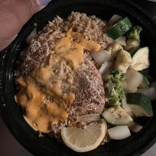 Salmon dinner  bowl