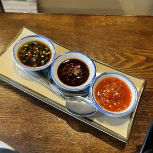Assorted chili sauce tray