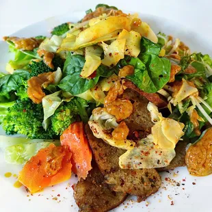 54. Veggie Meat with Peanut Sauce &amp; Rice Noodles