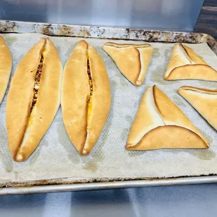 a tray of baked pastries