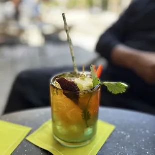 a drink with a straw