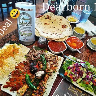 Best Deal in Dearborn platter for 2 feed's 4 easy. Best Iraqi food ever Love