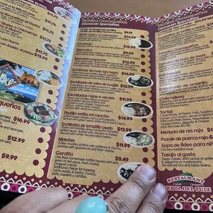 menu