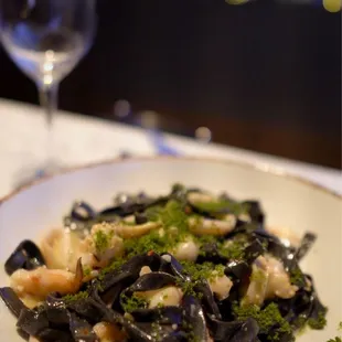 Squid ink fettuccine