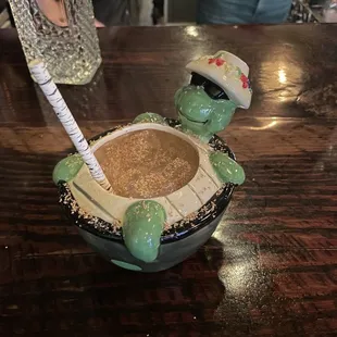 Delicious cocktail in a fun tiki mug
