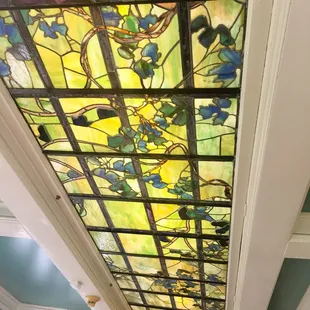 Tiffany window in the sunroom