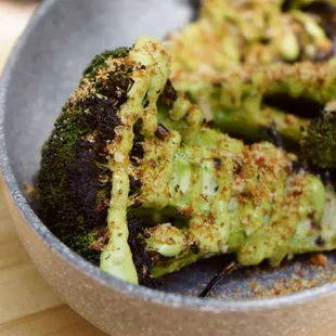 Grilled Broccoli - Green goddess, brioche breadcrumbs