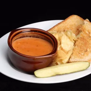 Tomato Soup with a Grilled Cheese Sandwich