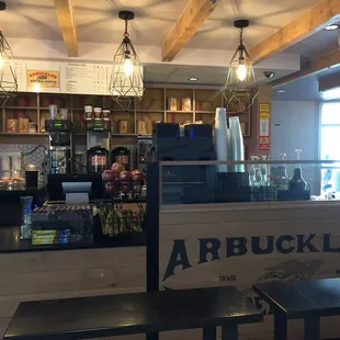 the interior of a coffee shop