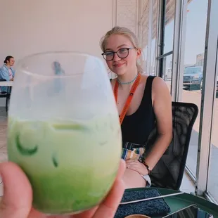 Iced Matcha Latte with Oat Milk