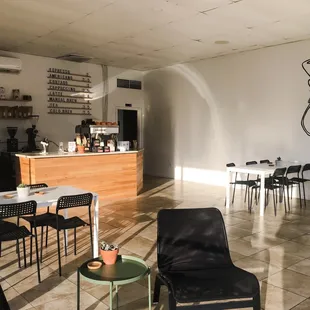 the interior of a coffee shop