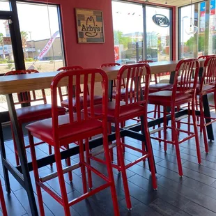 Hi tables and booths. Too