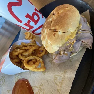 Coup De Grâce! Double Beef 'n Cheddar with Curly fries and lots of yummy sauce mixed up together