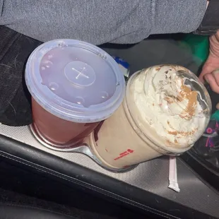 Carmel Caramel Cinnamon Shake &amp; Strawberry Lemonade