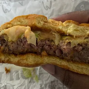 Thickness of Wagyu burger.