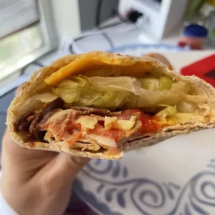 What the hell? A hard tortilla with no chicken...!!!