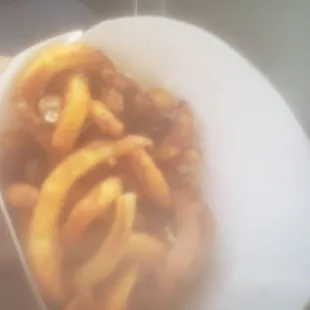 Extra crisped fries with no taste of fries.