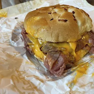 Sometimes Classic Beef 'n Cheddar just hits.  Also, this is the rarest Roast Beef I've ever gotten at Arby's. YOLO!!!