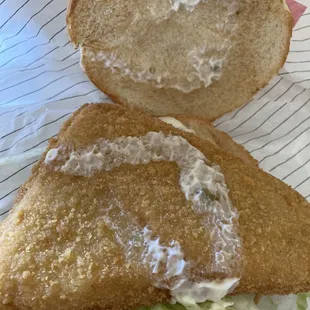 $1 coupon fish sandwich not enough sauce. Dry