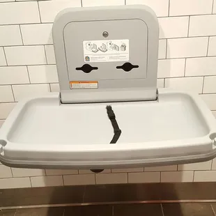 Changing table available in the womens room
