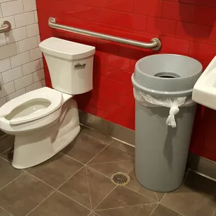 Good sized single stall bathroom, clean.