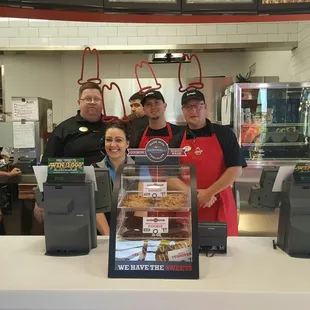 The crew on Grand Opening day, don&apos;t they all look so happy?   Love the hats guys!