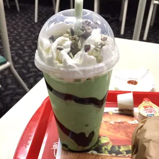 Andes mint chocolate swirl shake