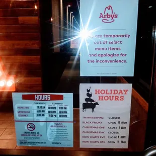 They&apos;re FINALLY open again!! Here are their holiday hours on the front door.