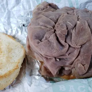 Double Roast Beef sandwich is a good option for more protein but less carbs, only $1.50 more.