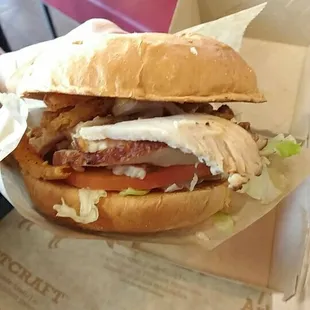 Cajun style deep fried turkey sandwich