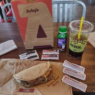 Free Roast Beef Gyro with online coupon, Chocolate Milk, &amp; a Wild Cherry Pepsi Yo!