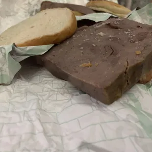 a sandwich with chocolate and bread