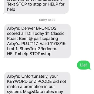 a text message from a customer